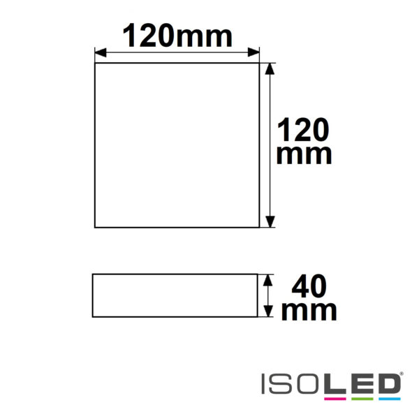 LED Deckenleuchte PRO weiß, 8W, eckig, 120x120mm, ColorSwitch 2700|3000|4000K, dimmbar