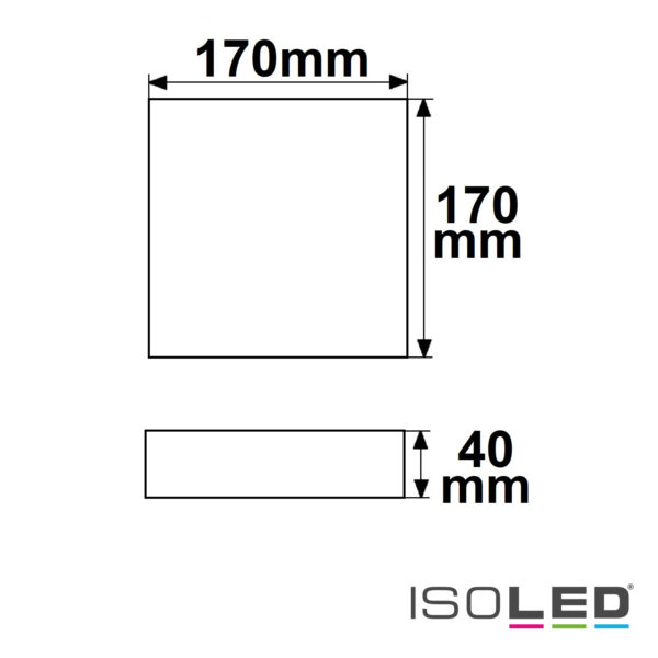 LED Deckenleuchte PRO weiß, 15W, eckig, 170x170mm, ColorSwitch 2700|3000|4000K, dimmbar