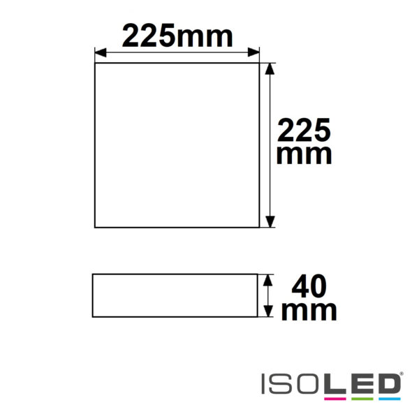 LED Deckenleuchte PRO weiß, 24W, eckig, 225x225mm, ColorSwitch 2700|3000|4000K, dimmbar