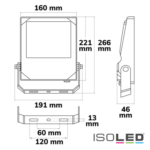 LED Fluter HEQ 50W, 30°, 5700K, IP66