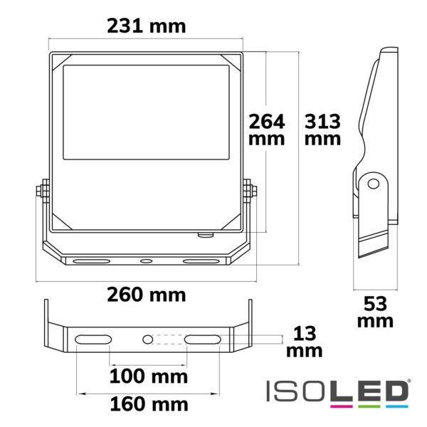 LED Fluter HEQ 100W, 110°, 5700K, IP66