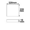 Deckenlampe Slim eckig weiß, 220x220mm, mit PIR-Bewegungssensor, 18W, Trafo integriert, neutralweiß