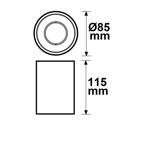 Deckenaufbauleuchte rund für GU10, IP65, weiß matt