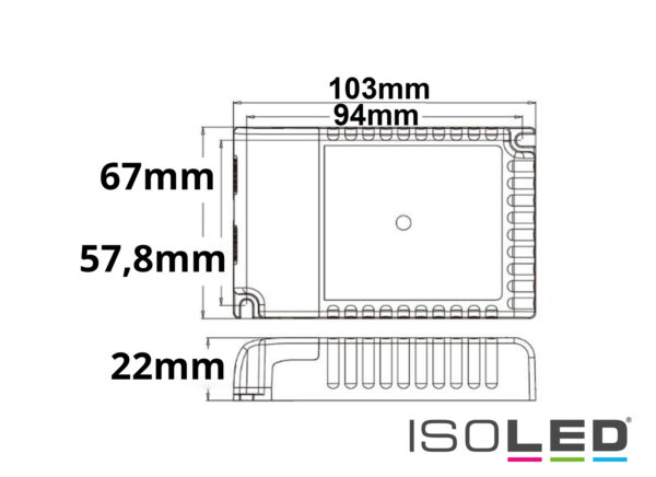 LED Konstantstrom Trafo 300-900mA (9-58V), 30W, Push/1-10V/DALI-2 dimmbar, SELV