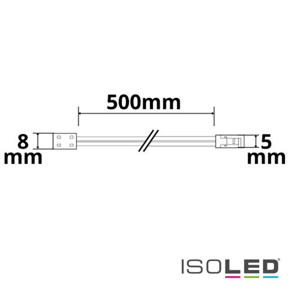 MiniAMP male-Stecker zu Kontakt-Kabelanschluss (max. 3A) K2-26 für 2-pol IP20 Stripes mit Breite 6mm