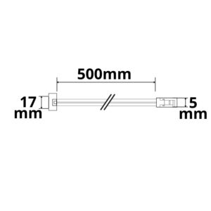 114878_Skizze MiniAMP male-Stecker zu MR16/GU5.3 Fassung (max. 3A), 50cm