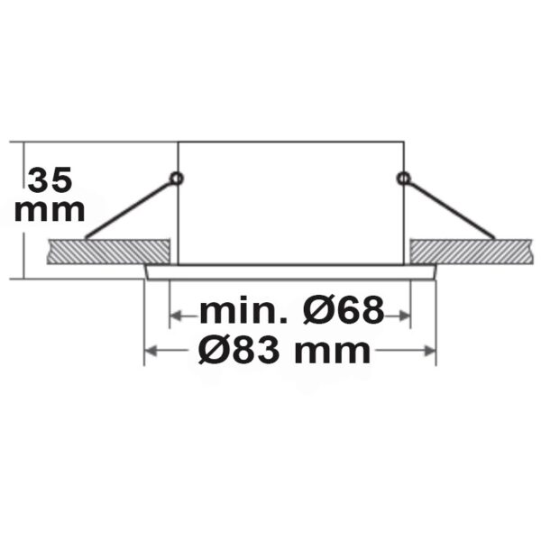 Einbaurahmen Sys-68 für GU10/MR16 Leuchtmittel, IP20, inkl. GU10 Sockel (exkl. Cover)