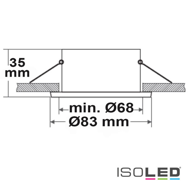Einbaurahmen Sys-68 für GU10/MR16 Leuchtmittel, IP20, inkl. GU10 Sockel (exkl. Cover)
