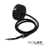 Deckenbaldachin rund 60mm, schwarz inkl. 2-pol. Stoffkabel 1,5m