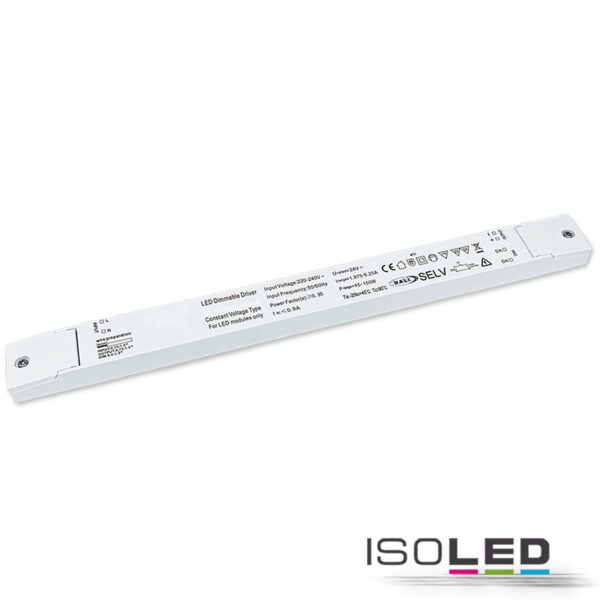 LED PWM-Trafo 24V/DC, 0-150W, Push/DALI-2 dimmbar, SELV, ultraflach, ultraschmal