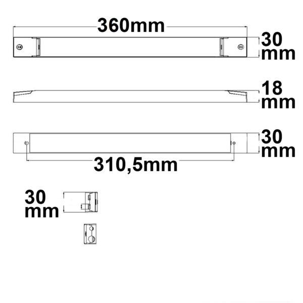 LED PWM-Trafo 24V/DC, 0-150W, Push/DALI-2 dimmbar, SELV, ultraflach, ultraschmal