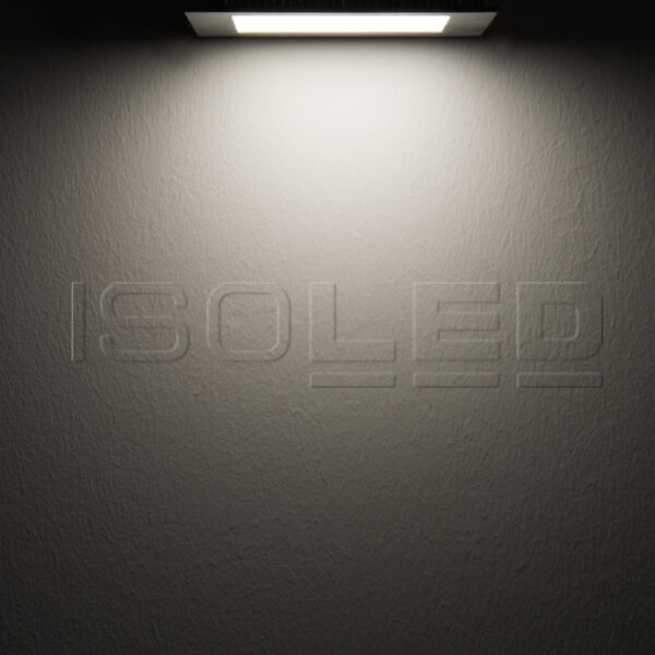 LED Downlight, 15W, eckig, ultraflach, silber, neutralweiß, dimmbar