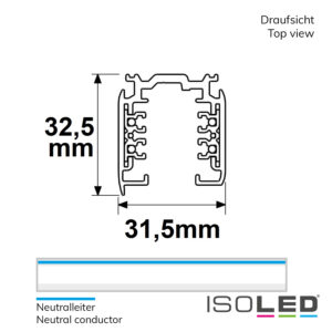 116209_skizze_a 3-Phasen DALI Aufbauschiene 2m, weiß