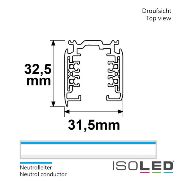3-Phasen DALI Aufbauschiene 2m, weiß
