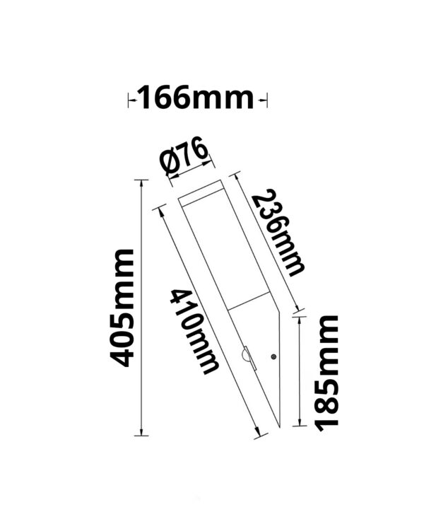 Wandleuchte anthrazit, PIR Bewegungssensor, IP44, 1x E27 Fassung, exkl. Leuchtmittel