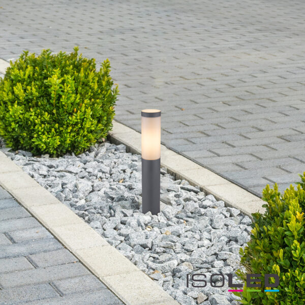 Pollerleuchte 450 Edelstahl, IP44, warmweiß, inkl. E27 LED Leuchtmittel 9W