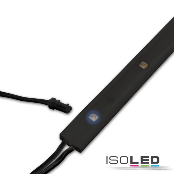 LED UV-C MiniAMP Flexband 270nm, 12V DC, 6W, IP54, 116cm, schwarz, eins. Kabel + maleAMP, 12 LED/m