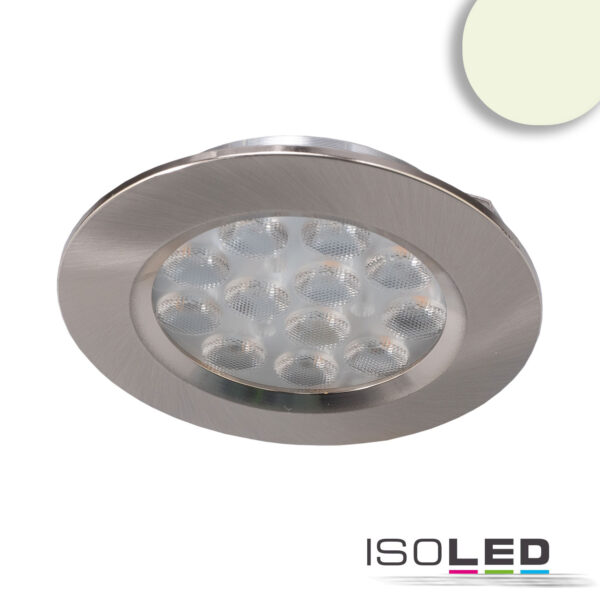 LED Möbeleinbaustrahler MiniAMP silber, 4W, 60°, 24V DC warmweiß 3000K, dimmbar