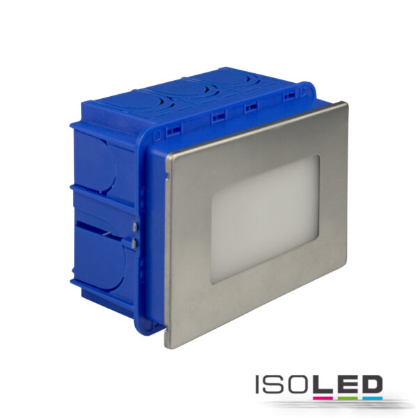LED Wandeinbauleuchte eckig, 2,5W, IP65, ColorSwitch 3000|4000|6000K, inkl. Einputzdose