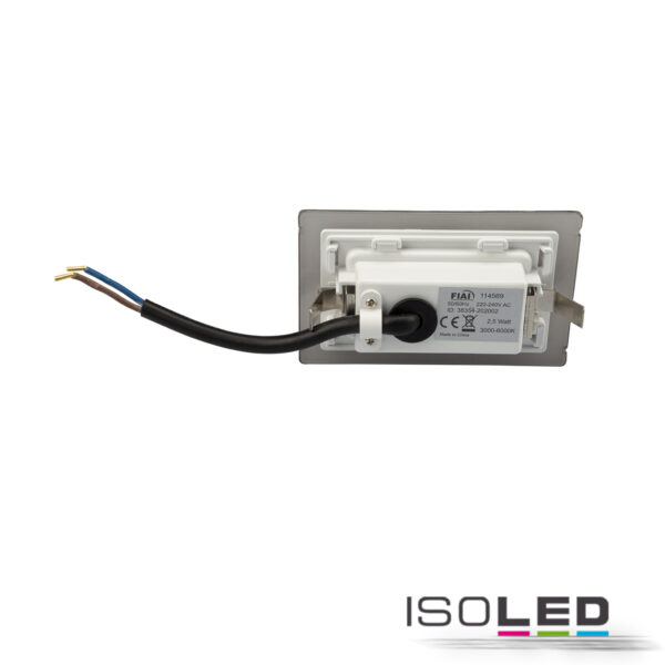 LED Wandeinbauleuchte eckig, 2,5W, IP65, ColorSwitch 3000|4000|6000K, inkl. Einputzdose
