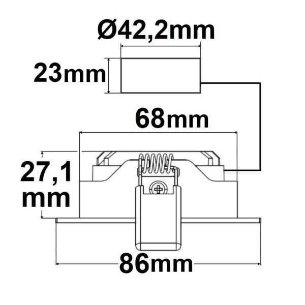 LED Einbauleuchte Sunset Slim68 weiß, eckig, 9W, 1800-2800K, Dimm-to-warm