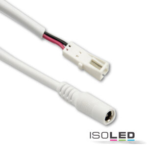 Adapter Rundstecker Female auf MiniAmp Female-Buchse, 10cm, 2-polig, weiß, max. 3A
