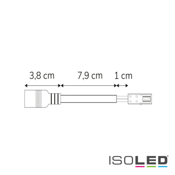 Adapter Rundstecker Female auf MiniAmp Female-Buchse, 10cm, 2-polig, weiß, max. 3A