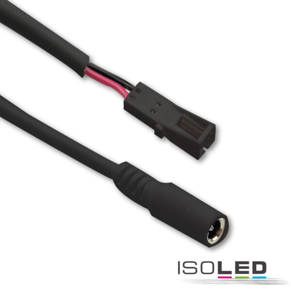 Adapter Rundstecker Female auf MiniAmp Female-Buchse, 10cm, 2-polig, schwarz, max. 3A