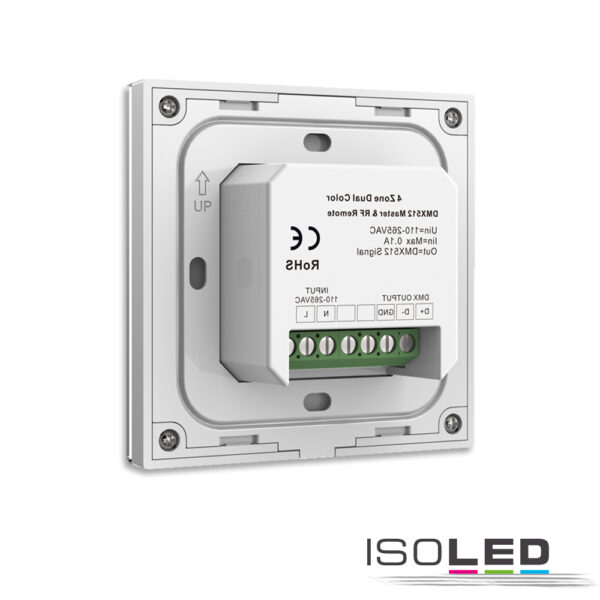 Sys-Pro weißdynamische 4 Zonen Einbau-Touch-Fernbedienung + DMX-Output, weiß, 230V