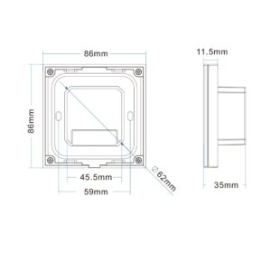 112293_2_iso Sys-Pro weißdynamische 4 Zonen Einbau-Touch-Fernbedienung + DMX Output, schwarz, 230V