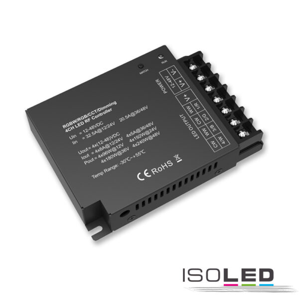 Sys-Pro Funk Mesh PWM-Dimmer, 1-4 Kanal, 12-24V DC 4x8A, 36-48V DC 4x5A