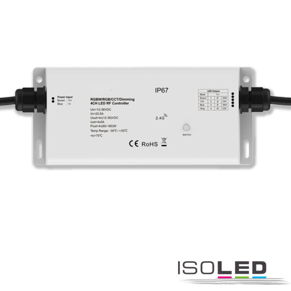 Sys-Pro Funk Mesh PWM-Dimmer IP67, 1-4 Kanal, 12-48V DC 4x5A