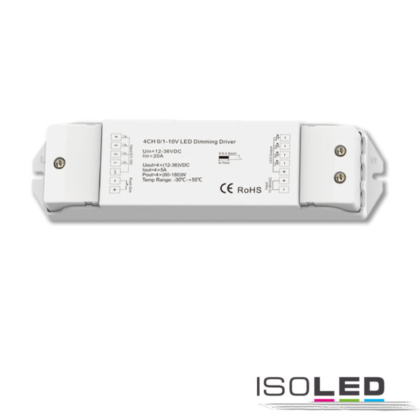 1xPush / 4x1-10V Input zu 4 Kanal PWM Output, 12-48V DC 4x5A