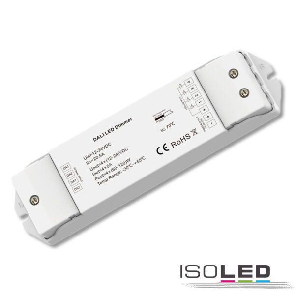 DALI DT6 4 Adressen PWM-Dimmer, 4 Kanal, 12-48V DC 4x5A