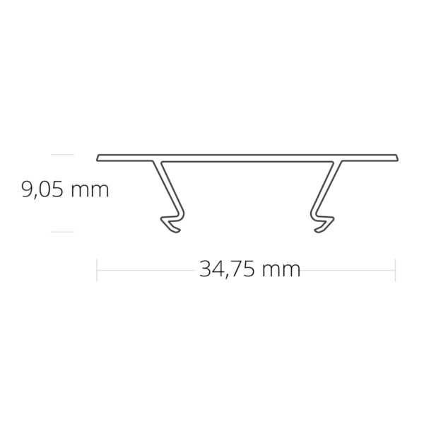 Abdeckung COVER45 opal/satiniert 200cm für Profil CORNER12 BORDERLESS
