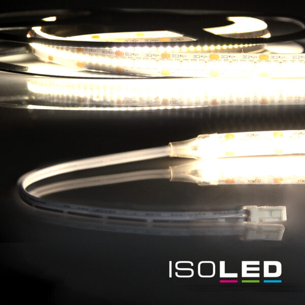 LED CRI930 MiniAMP Flexband, 24V DC, 12W, IP20, 3000K, 500cm, beids. 30cm Kabel + maleAMP, 300 LED/m