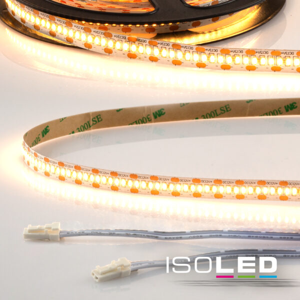 LED CRI930 MiniAMP Flexband, 12V DC, 12W, IP20, 3000K, 120cm, beids. 30cm Kabel + maleAMP, 300 LED/m