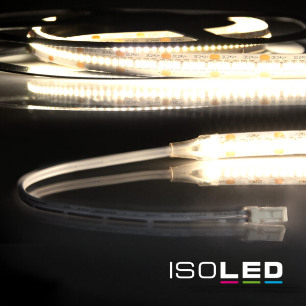 LED CRI930 MiniAMP Flexband, 24V DC, 6W, IP20, 3000K, 250cm, beids. 30cm Kabel + maleAMP, 300 LED/m