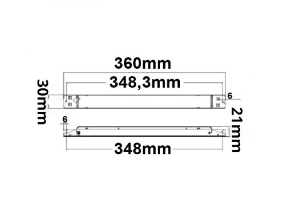 LED PWM-Leuchten-Trafo 24V/DC, 0-100W, Push/DALI dimmbar, flach, schmal
