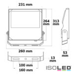 LED Fluter HEQ 100W, 30°, 4000K, IP66