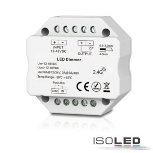 Sys-Pro Push/Funk Mesh Multi-PWM-Dimmer, 1 Kanal, 12-24V DC 6A, 36-48V DC 3A