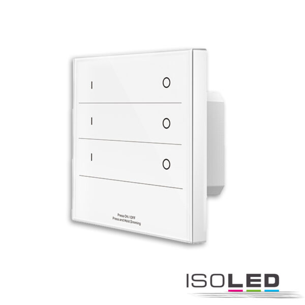 Sys-Pro Single Color 3 Zonen Einbau-Touch-Fernbedienung + DMX Output, weiß, 230V