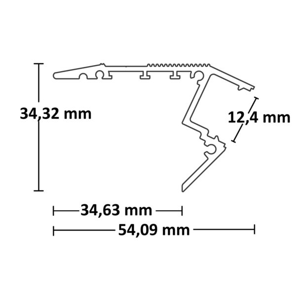 LED Treppenprofil STAIRS13, eloxiert 200cm