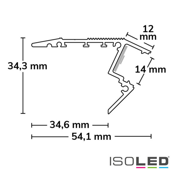LED Treppenprofil STAIRS13, eloxiert 200cm