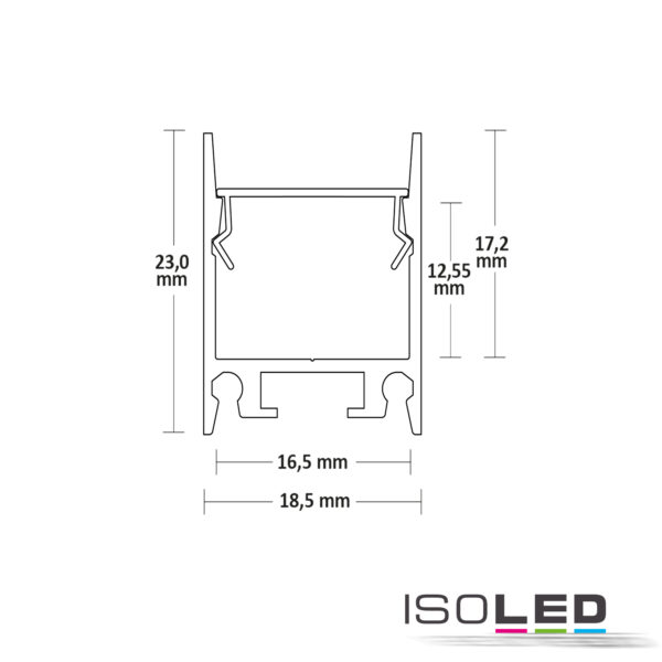 LED Aufbauleuchtenprofil HIDE SINGLE Aluminium eloxiert, 200cm