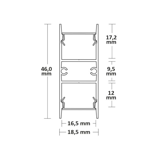 LED Aufbauleuchtenprofil HIDE DOUBLE Aluminium eloxiert, 200cm