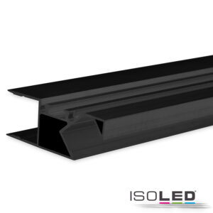 LED Aufbauleuchtenprofil HIDE ASYNC Aluminium schwarz RAL 9005, 200cm