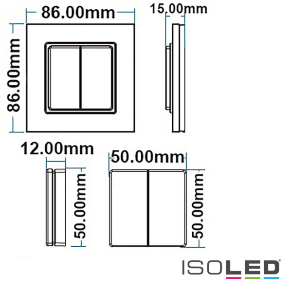 Sys-Pro Single Color 1 Zone Aufputz-Tast-Fernbedienung mit 1 Szenenspeicher und Batterie