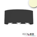 LED Wandleuchte Up&Down 6*1W CREE, IP54, sandschwarz, warmweiß