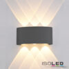 LED Wandleuchte Up&Down 6*1W CREE, IP54, sandschwarz, warmweiß